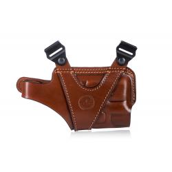 Horizontal leather shoulder holster for guns with light Classic
