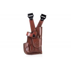 Vertical leather shoulder holster for guns with light Classic