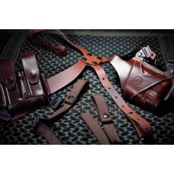 Leather Horizontal Shoulder Carry Set for gun with light