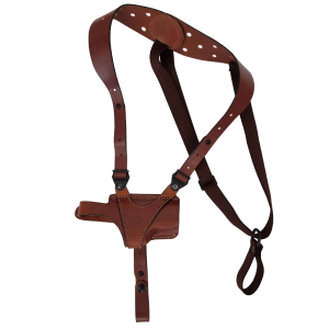 Horizontal Leather Shoulder Holster with Adjustable Harness