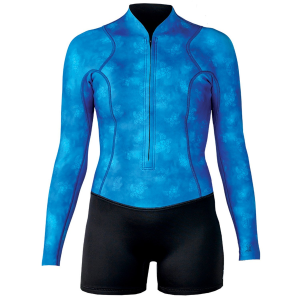 Women's XCEL Water Inspired Axis Long Sleeve Front Zip 2/1mm Springsuit in Black size 6 | Spandex/Neoprene