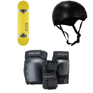 Globe Goodstock Skateboard Complete 2026 - 8.0 Package (8.0 in) + XS Adult Helmets in White size 8.0/Xs | Nylon