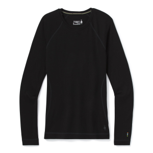 Women's Smartwool Classic Thermal Base Layer Crew Top 2026 in Black size X-Small