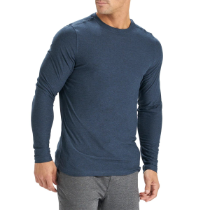 Vuori Long-Sleeve Strato Tech T-Shirt Men's 2024 in Blue size Medium | Elastane/Polyester