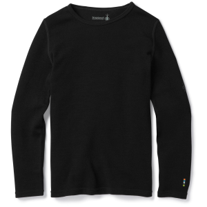 Kid's Smartwool Classic Thermal Base Layer Crew Top 2026 in Black size X-Small