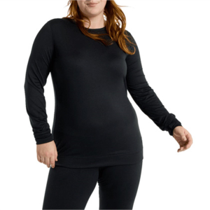 Women's Burton Midweight Crew Top 2024 - XXS in Black size 2X-Small | Cotton