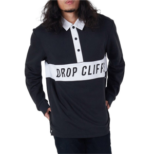 Planks Charge Down Rugby Long-Sleeve T-Shirt Men's in Black size Medium | Cotton/Polyester