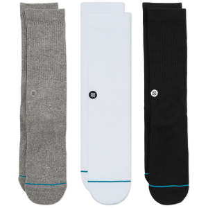 Stance Icon 3-Pack Socks 2023 in Gray size X-Large | Cotton