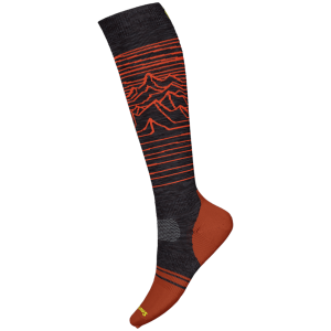 Smartwool Snowboard Full Cushion Iguchi Pattern OTC Socks 2025 in Navy size Large | Nylon/Wool/Elastane