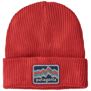 Kid's Patagonia Logo Beanie Hat 2025 in Red | Polyester