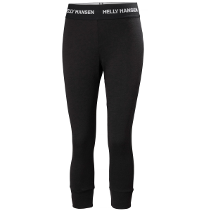 Women's Helly Hansen Lifa Midweight 3/4 Baselayer Pants 2024 in Black size Medium | Wool