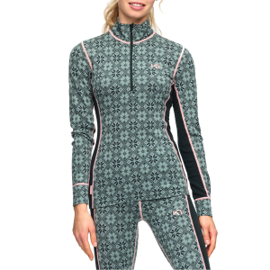 Women's Kari Traa Rose Half Zip Top 2025 in Green size X-Small | Wool/Micron