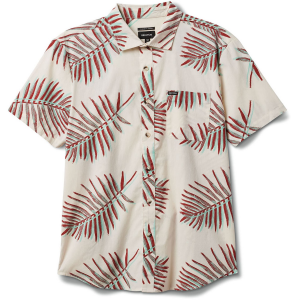Brixton Charter Print Short-Sleeve Shirt Men's 2023 in White size Small | Spandex/Cotton/Polyester