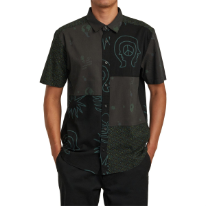 RVCA Compilation Short-Sleeve Shirt Men's 2023 in Black size Small | Cotton/Viscose