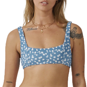 Women's Thrills Aster Parallel Bikini Top 2023 in Blue size 10 | Elastane/Polyester