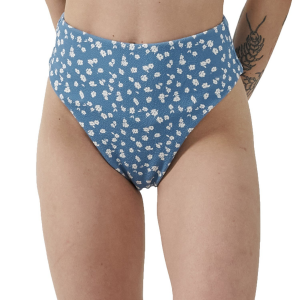 Women's Thrills Aster High Cut Bikini Bottom 2023 in Blue size 8 | Elastane/Polyester