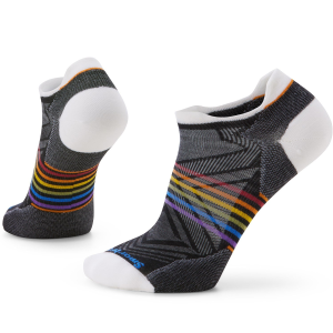 Smartwool Run Zero Cushion Pride Rainbow Low Ankle Socks Unisex 2024 in Black size Large | Nylon/Wool/Elastane