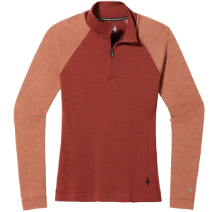 Women's Smartwool Classic Thermal Baselayer 1/4 Zip Top 2024 in Brown size X-Large