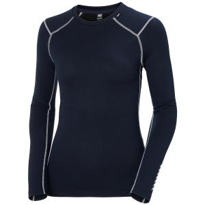 Women's Helly Hansen Lifa Midweight Crew Baselayer Top 2024 in Blue size Large | Wool