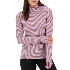 Women's MONS ROYALE Cascade Mock Neck Top 2024 in Purple size X-Small | Nylon/Wool/Elastane