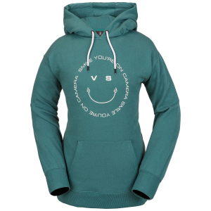 Women's Volcom Costus Pullover Fleece 2024 in Green size X-Large | Cotton/Polyester