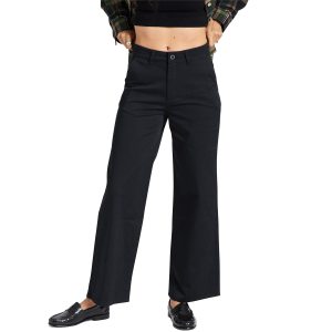 Women's Brixton Victory Full Length Wide Leg Pants 2023 in Black size 29" | Cotton/Elastane/Polyester