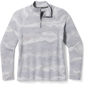 Women's Smartwool Classic Thermal Base Layer 1/4 Zip Plus Top 2024 in Gray size 2X-Large