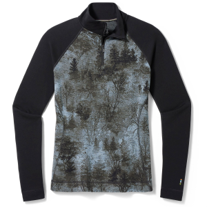Women's Smartwool Classic Thermal Baselayer 1/4 Zip Top 2024 in Black size X-Small