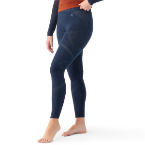 Women's Smartwool Intraknit Thermal Base Layer Bottoms 2024 in Blue size X-Large | Wool/Elastane/Polyester