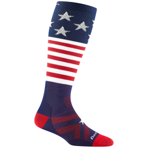 Kid's Darn Tough Captain Stripes Lightweight OTC Socks 2025 in Blue size Medium | Nylon/Spandex/Wool