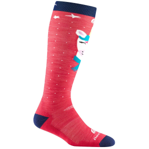 Kid's Darn Tough Magic Mountain Midweight OTC Socks 2026 in Pink size Large | Nylon/Spandex/Wool