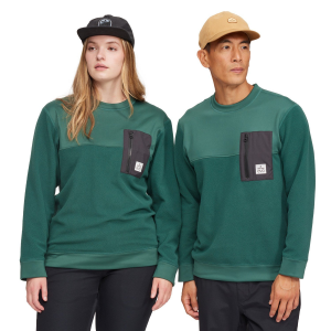 evo Fleece Crew Sweatshirt Unisex 2023 in Green size Large | Spandex/Polyester