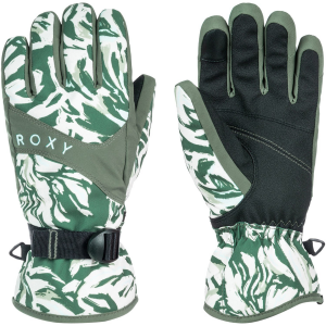 Women's Roxy Jetty Gloves 2024 in Green size Small | Leather/Polyester