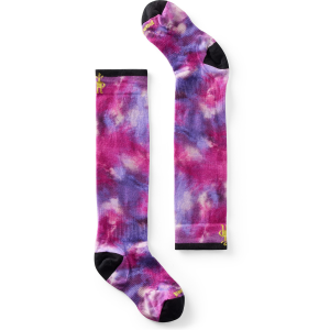 Kid's Smartwool Zero Cushion Tie-Dye OTC Socks 2025 in Purple size X-Large | Nylon/Wool/Elastane