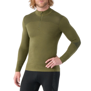 Smartwool Intraknit Thermal Base Layer 1/4 Zip Top Men's 2024 in Green size 2X-Large | Wool/Elastane/Polyester