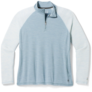 Women's Smartwool Classic Thermal Base Layer 1/4 Zip Plus Top 2024 in Blue size 2X-Large
