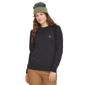 Women's evo Midweight Base Layer Crew Top 2025 in Black size Large | Spandex/Polyester