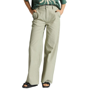 Women's Brixton Victory Full Length Wide Leg Pants 2024 in Green size 29" | Cotton/Elastane/Polyester