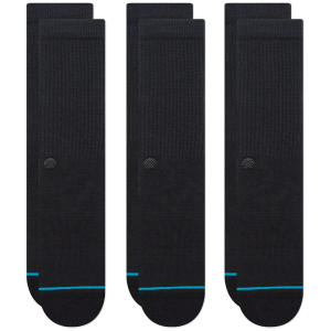 Stance Shelter 3-Pack Socks 2024 in Black size Medium | Nylon/Cotton/Elastane