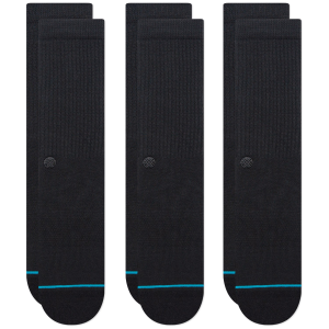 Stance Shelter 3-Pack Socks 2024 in Black size Large | Nylon/Cotton/Elastane