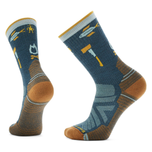 Smartwool Hike Light Cushion Camp Gear Crew Socks 2024 in Blue size X-Large | Nylon/Wool/Elastane