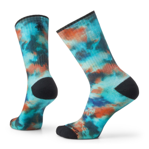 Smartwool Athletic Far Out Tie Dye Print Crew Socks Unisex 2024 in Blue size Medium | Nylon/Wool/Elastane