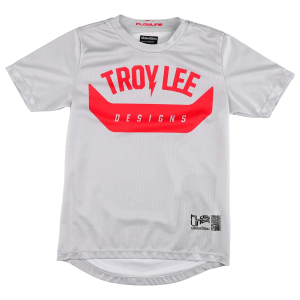 Kid's Troy Lee Designs Flowline Short-Sleeve Jersey 2024 in Gray size Yl | Cotton/Polyester