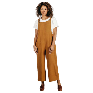 Women's Bridge & Burn Edie Overalls 2024 Pant in Brown size Large | Cotton
