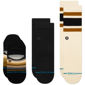 Stance Icon Series 3-Pack Socks 2024 in Black size Large | Nylon/Cotton/Elastane