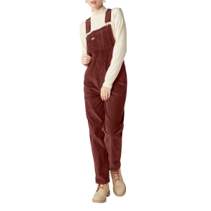 Women's Dickies Halleyville Corduroy Bibs 2024 Red size Medium | Cotton