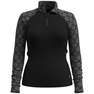 Women's Smartwool Classic Thermal Base Layer 1/4 Zip Top 2025 in Black size X-Small