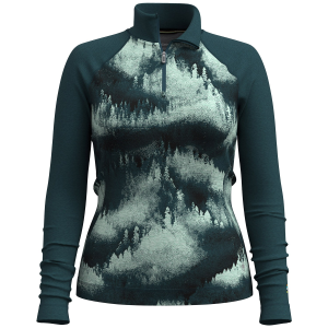 Women's Smartwool Classic Thermal Base Layer 1/4 Zip Top 2025 in Green size X-Small