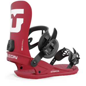 Union Strata Snowboard Bindings 2025 in Red size Small | Aluminum