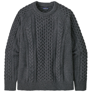 Patagonia Recycled Wool-Blend Cable Knit Crewneck Sweater Unisex 2024 Blue in Grey size Medium | Nylon/Wool